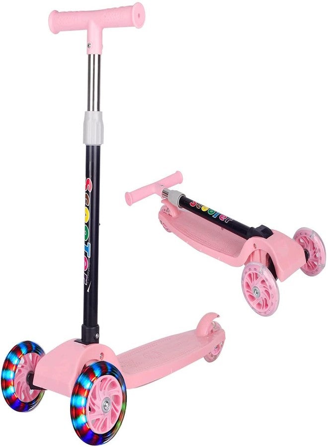 Drumstone (𝟏𝟓 𝐘𝐞𝐚𝐫𝐬 𝐰𝐚𝐫𝐫𝐚𝐧𝐭𝐲) Foldable Kids Kick Scooter with 3 Adjustable Heights - Light-Up PVC Wheels, Rear Foot Brake & Stable 3-Wheel Design - Fun, Safe Ride for Toddlers - Image 1